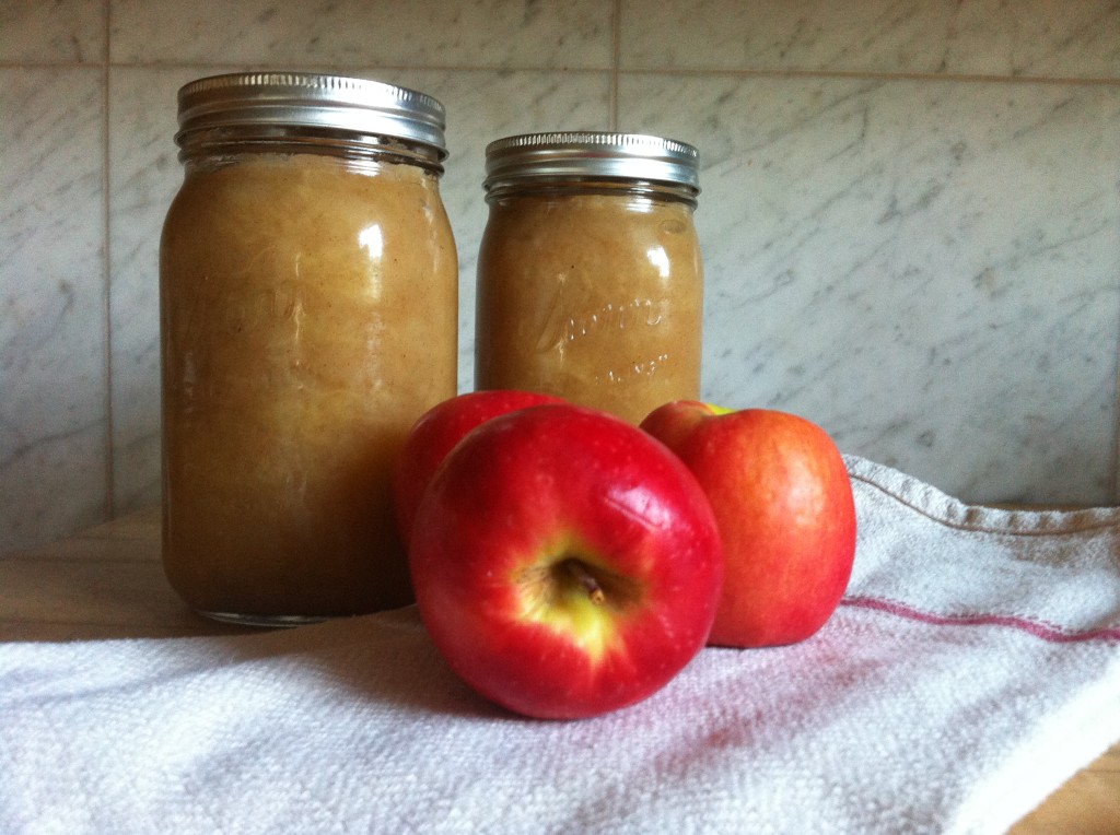 Applesauce Jars with Apples