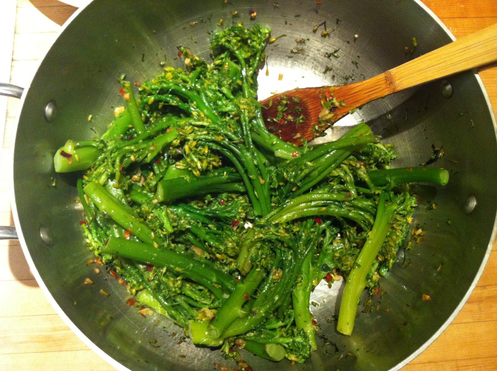 Broccolini Sauteed with garlic and red pepper