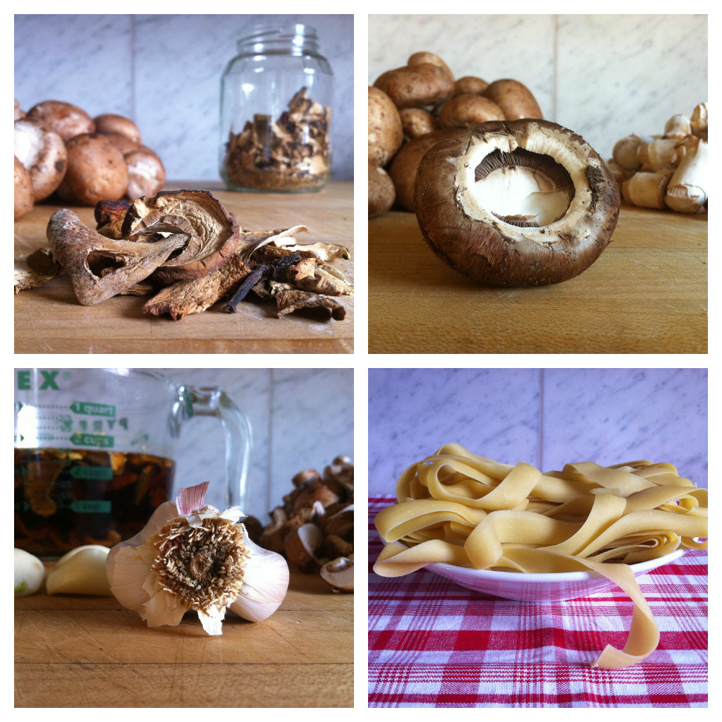 Mushroom Pappardelle Pasta Collage