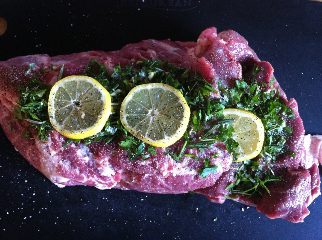 Pork Roast Topped with Lemons